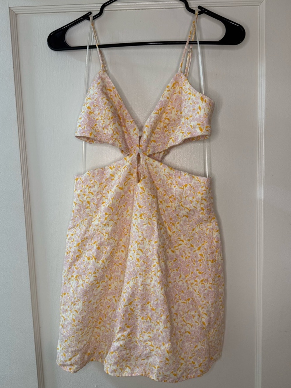Zara Floral Cutout Spaghetti Strap Dress